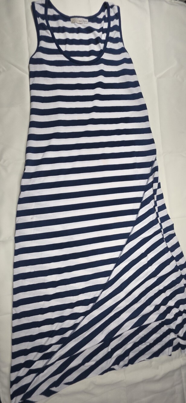 Derek Heart Blue And White Striped Maxi Dress Size Medium Sku 0290